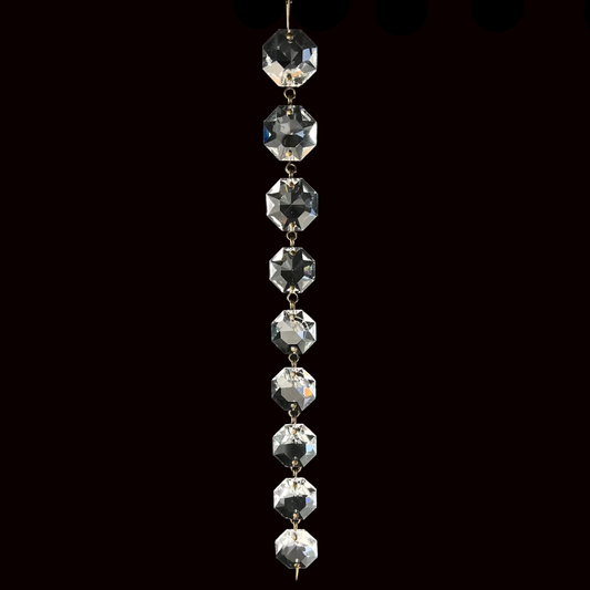 9-1/2" Leaded Graduated Octagon Chain, Antique Pinning