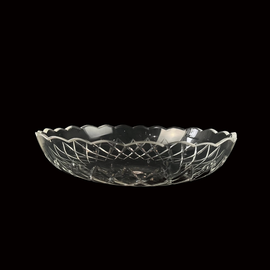 12" Double Criss-Cross Czech Crystal Bowl (Blemished)