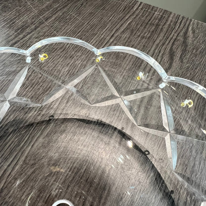 8" 18 Pin Criss-Cross Czech Crystal Bobeche (Blemished)