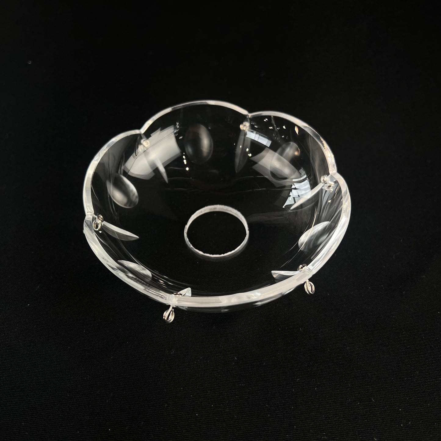 4" Olive & Mitre Cut Czech Crystal Bobeche