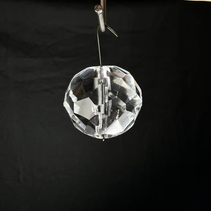 Clear Large Cut Faceted Round Bead