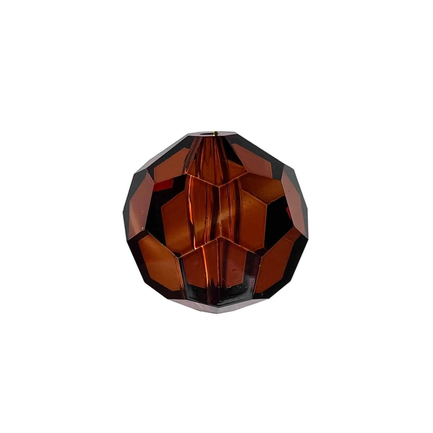 30mm Dark Honey Large Cut Faceted Round Bead