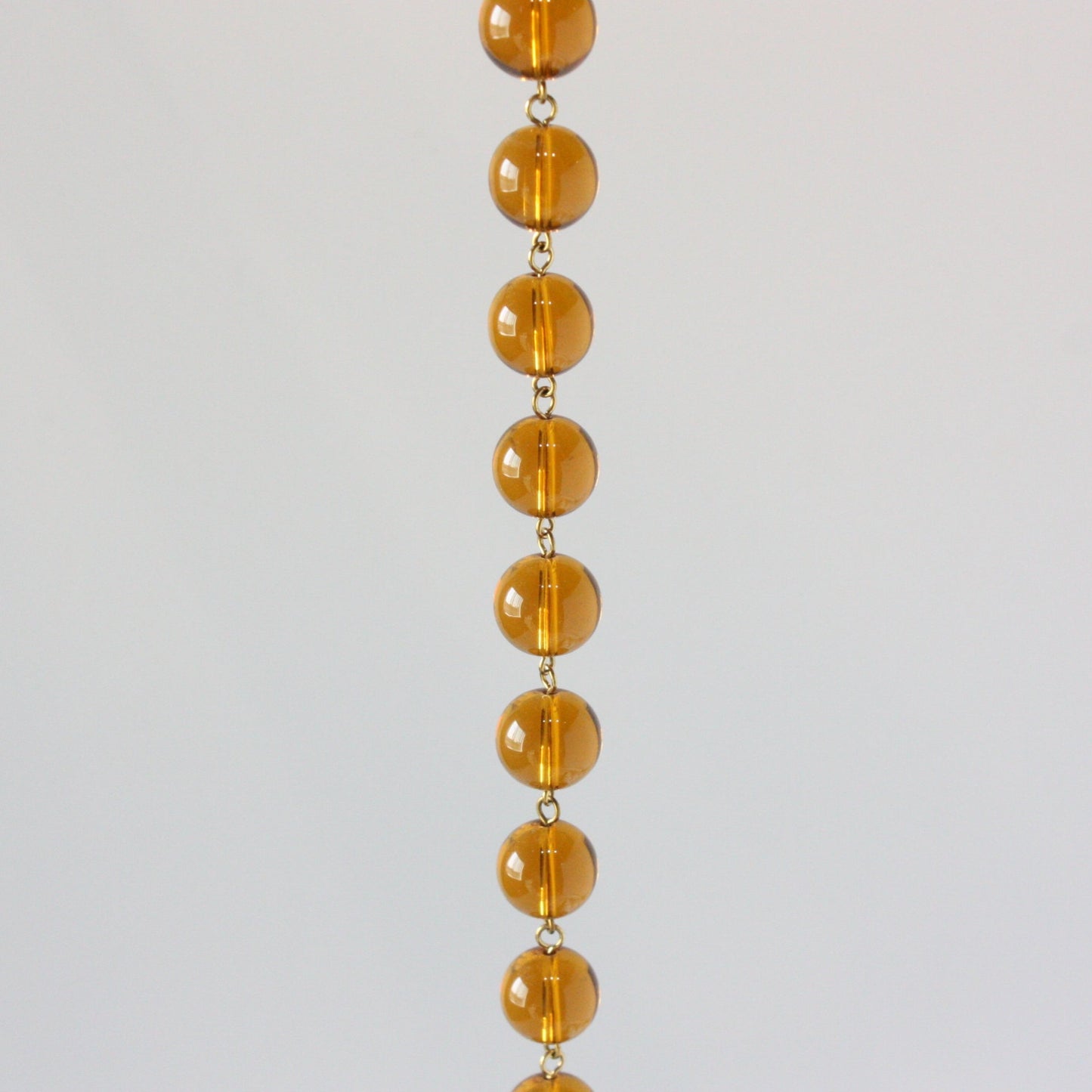 Amber 12mm Smooth Bead Chain, 1 Meter