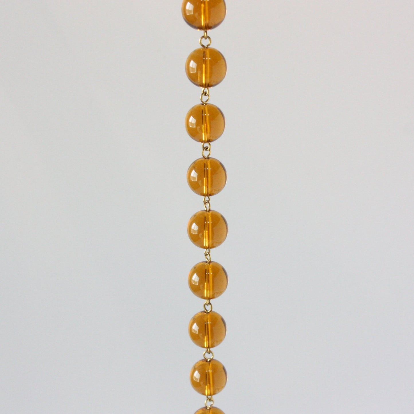 Amber 10mm Smooth Bead Chain, 1 Meter