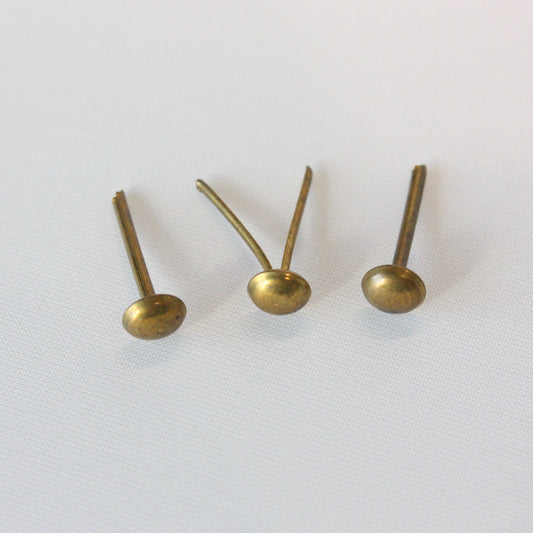 6mm Dark Brass Head, 15mm Split Leg Prong (25/pack)