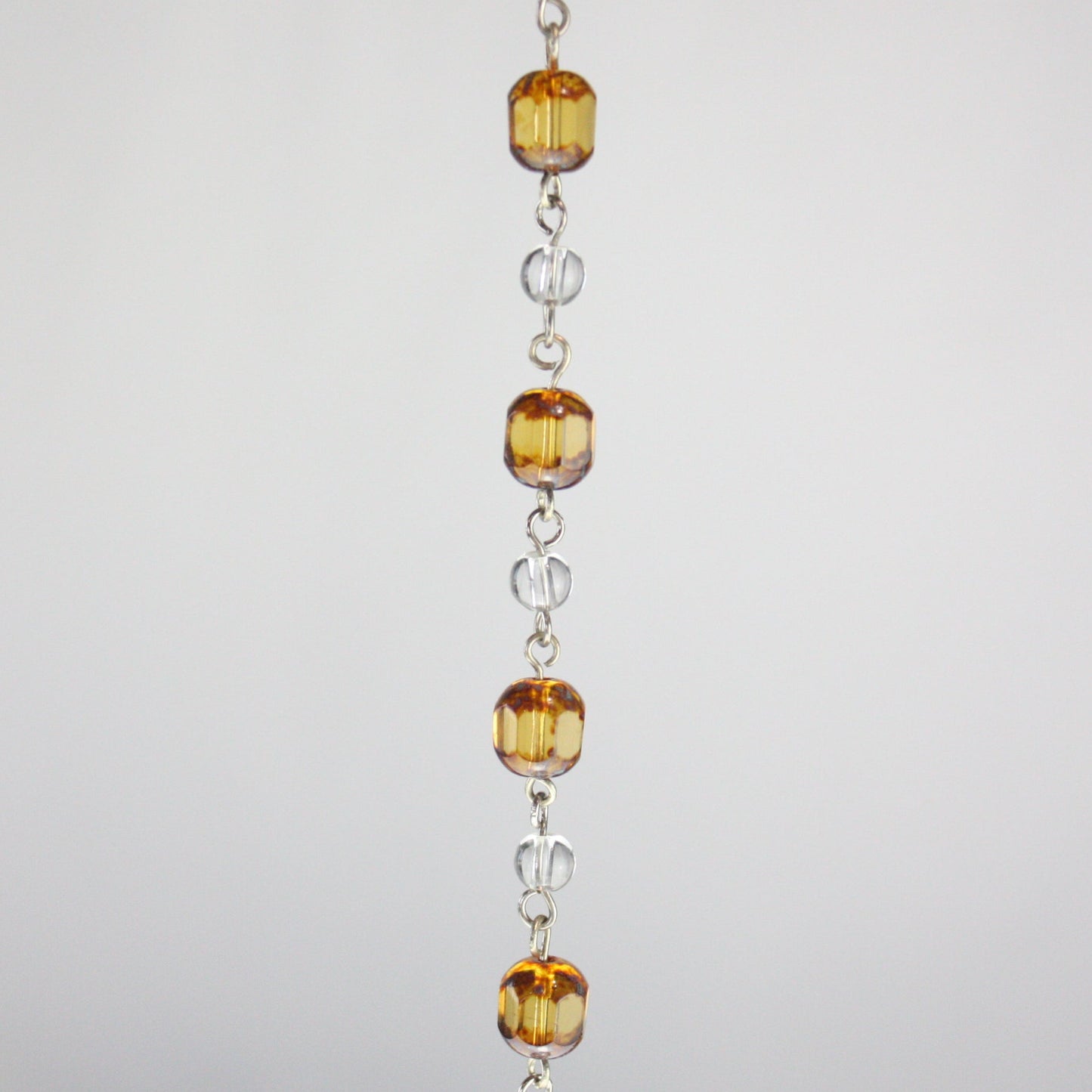 Amber/Clear Beaded Linkage Chain