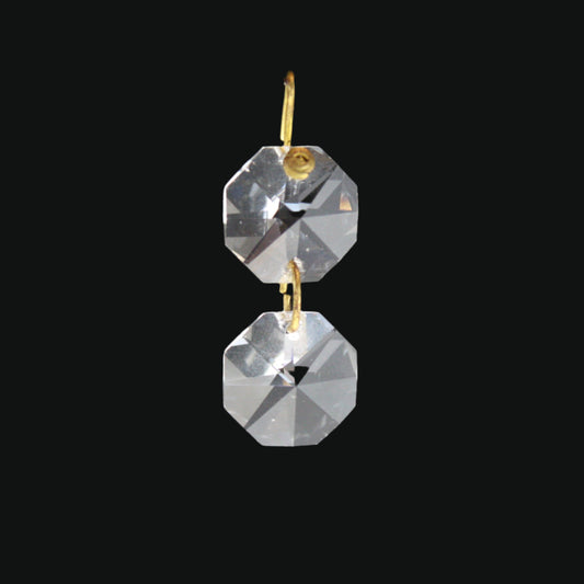 14mm 2-Bead Leaded Crystal Octagon Chain (Blemished)
