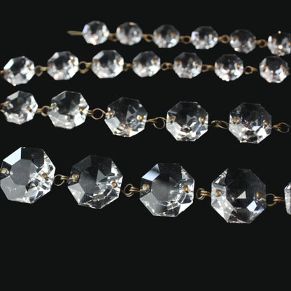 Turkish Graduated Octagon Crystal Chain, Antique Pinning