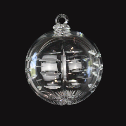 100mm Crystal Mitre Cut Hollow Ball w/ Loop
