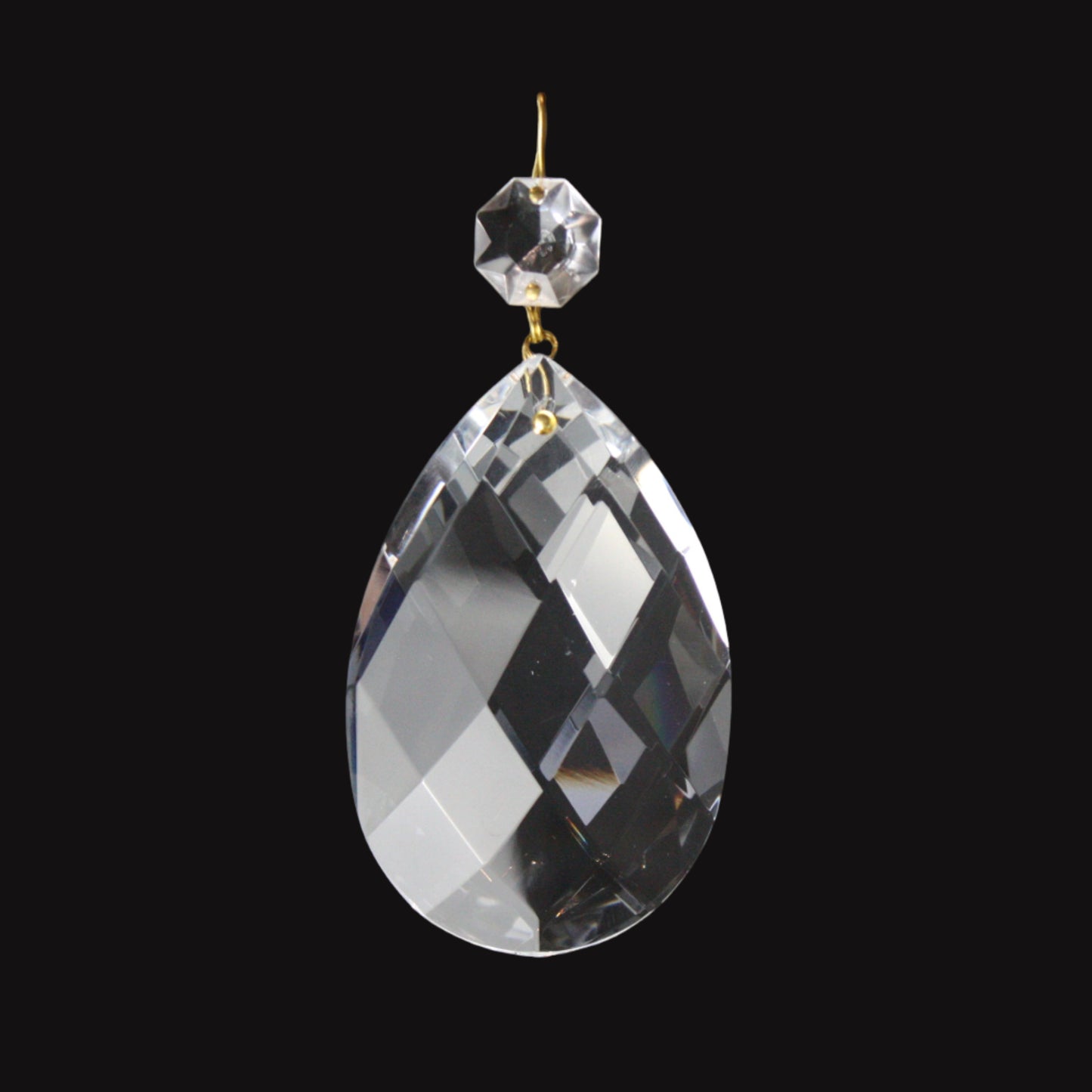 Crystal Swedish Cut Teardrop w/ Top Bead
