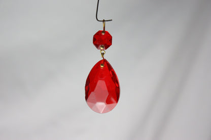 1-1/2" Colored Half-Cut Teardrop w/ Top Bead (Blemished)