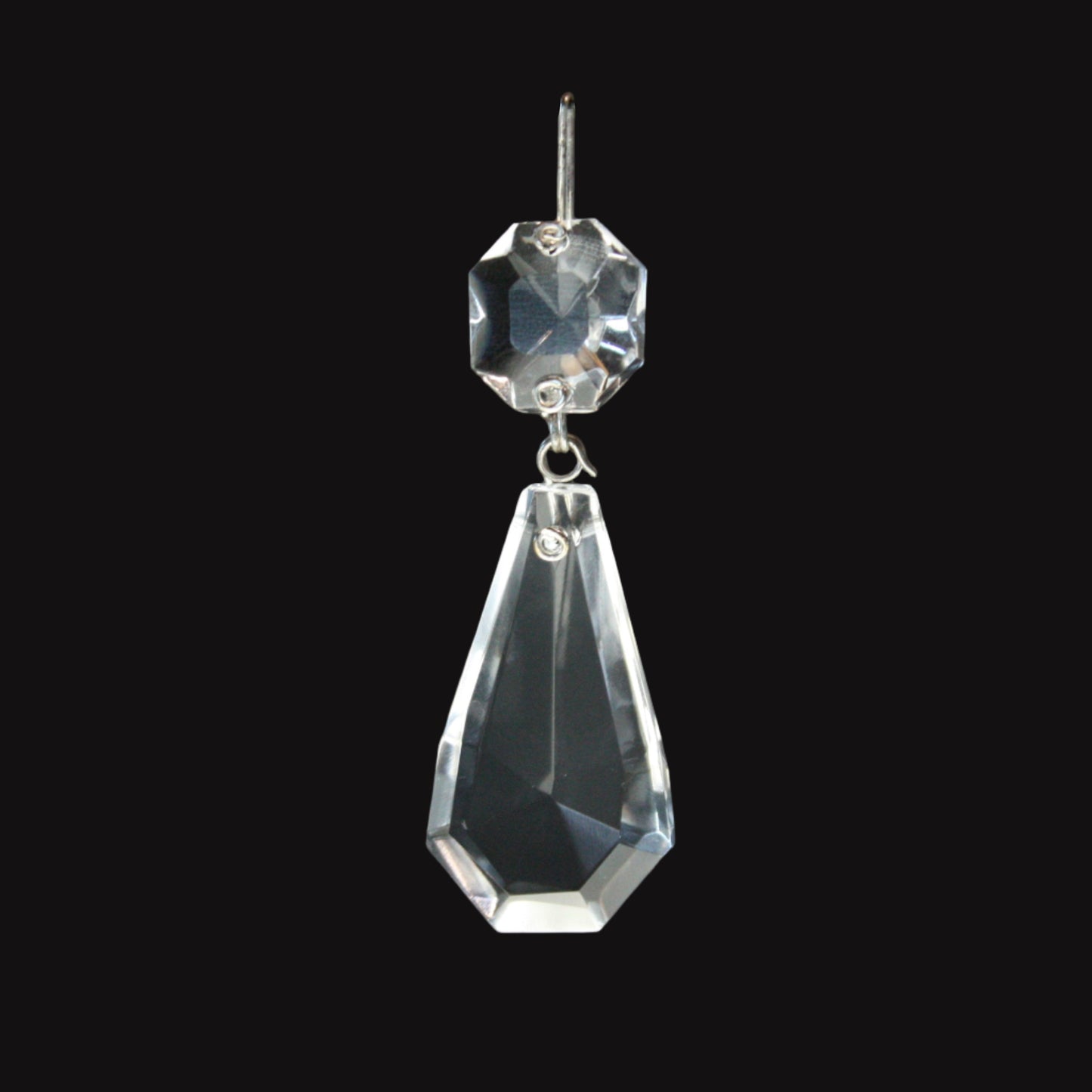 Czech Crystal 8-Sided Coffin Prism w/ Top Bead