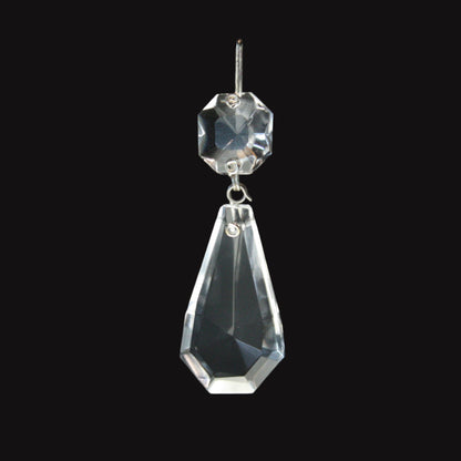 Czech Crystal 8-Sided Coffin Prism w/ Top Bead
