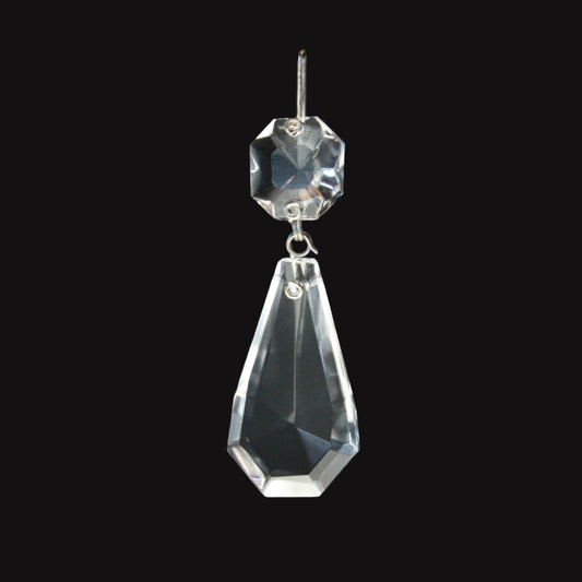 Czech Crystal 8-Sided Coffin Prism w/ Top Bead