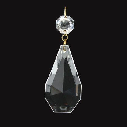 Turkish Crystal 8-Sided Coffin Prism w/ Top Bead