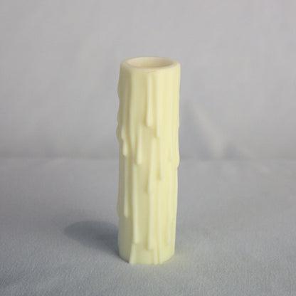 Vanilla Resin Candle Cover w/ Drip, Candelabra Base