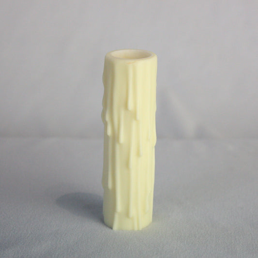 Vanilla Resin Candle Cover w/ Drip, Candelabra Base