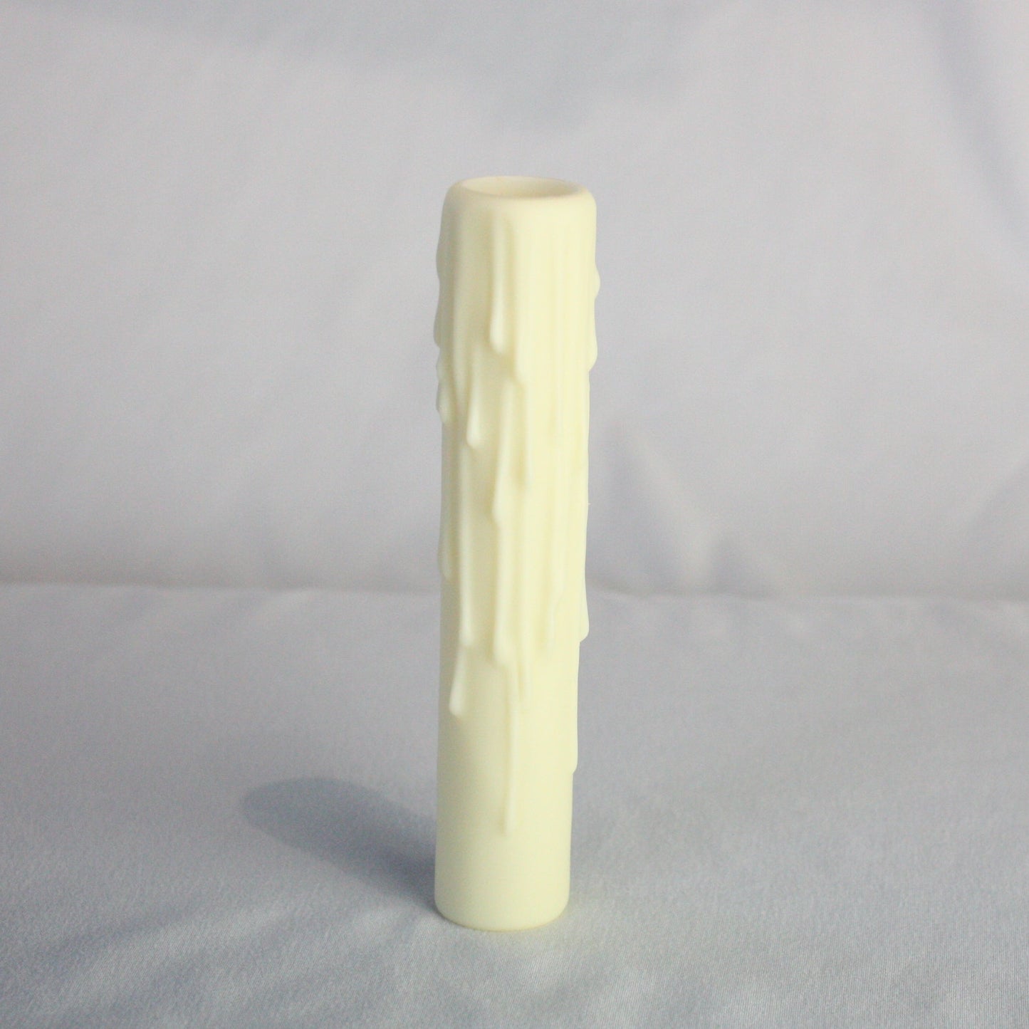 Vanilla Resin Candle Cover w/ Drip, Candelabra Base