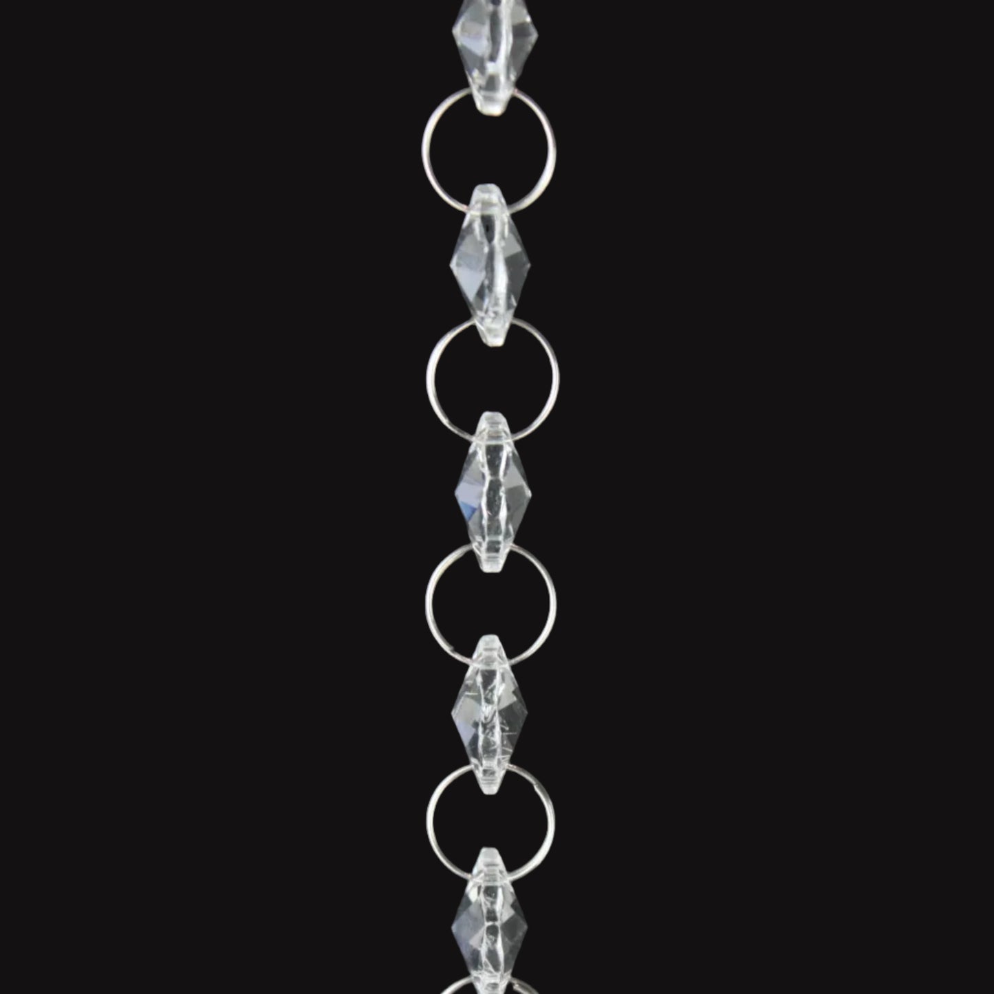 NEW 39" Crystal 14mm Octagon Chain w/ Rings