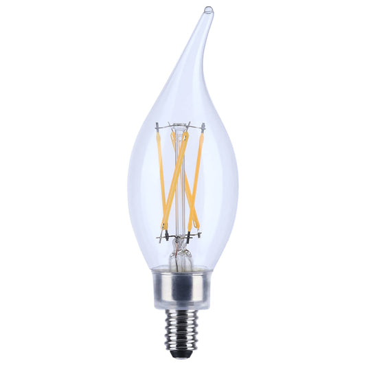 5.5W LED Clear Turn Tip Bulb, Candelabra Base (45w equivalent)