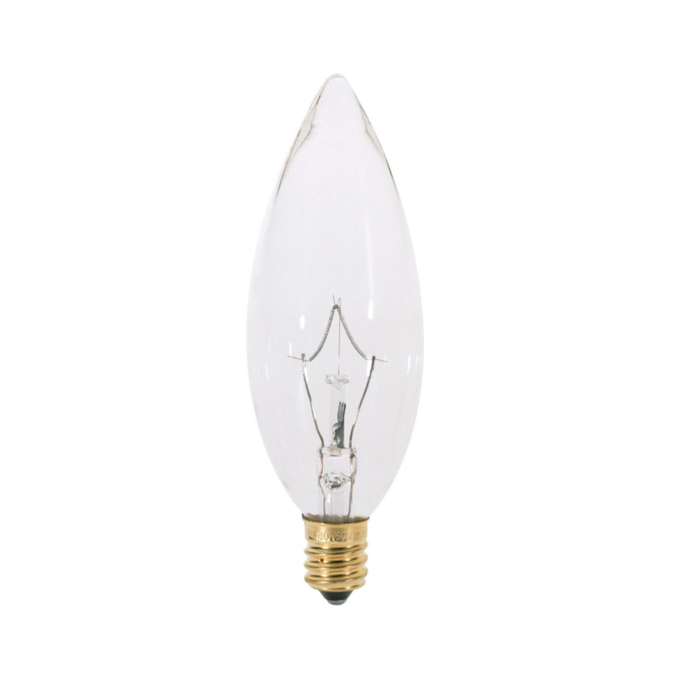 Clear Torpedo Bulb, Candelabra Base