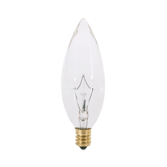 Clear Torpedo Bulb, Candelabra Base