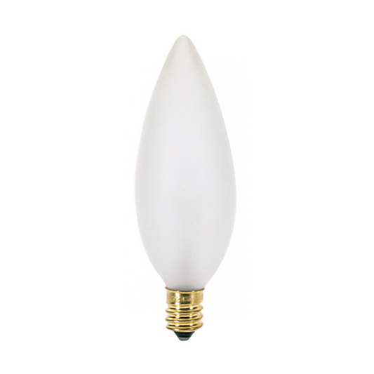 Frosted Torpedo Bulb, Candelabra Base