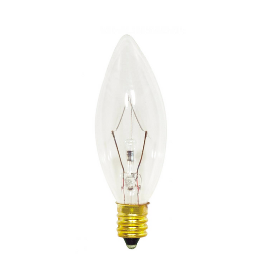 Petite Clear Torpedo Bulb, Candelabra Base