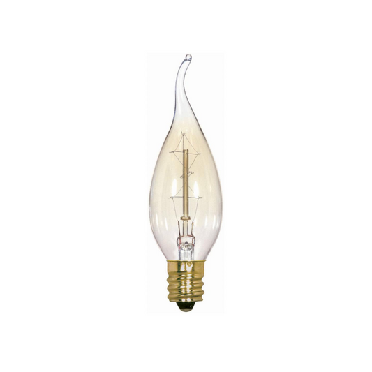 25 Watt Vintage Turn Tip Bulb, Candelabra Base