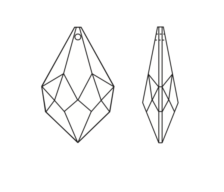 3" Turkish Crystal Cut Teardrop