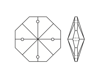 Clear Radiant 4-Hole Octagon
