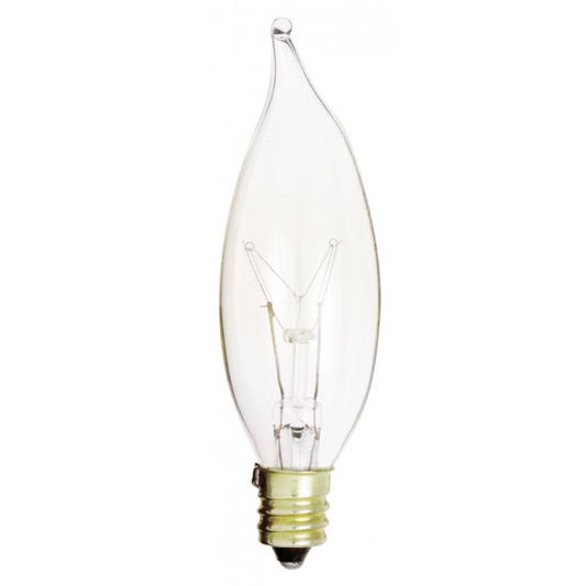 Clear Turn Tip Bulb, Candelabra Base