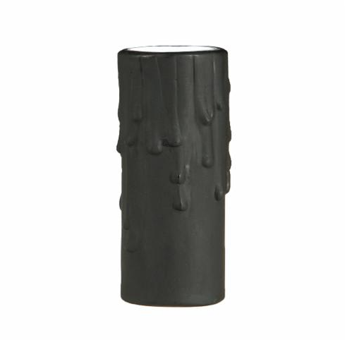 Black Resin Candle Cover w/ Drip, Candelabra Base