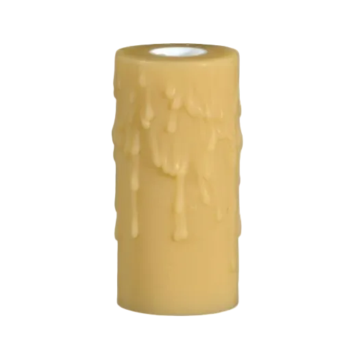 Extra Thick Smooth Gold Resin Candle Cover w/ Drip, Candelabra Base