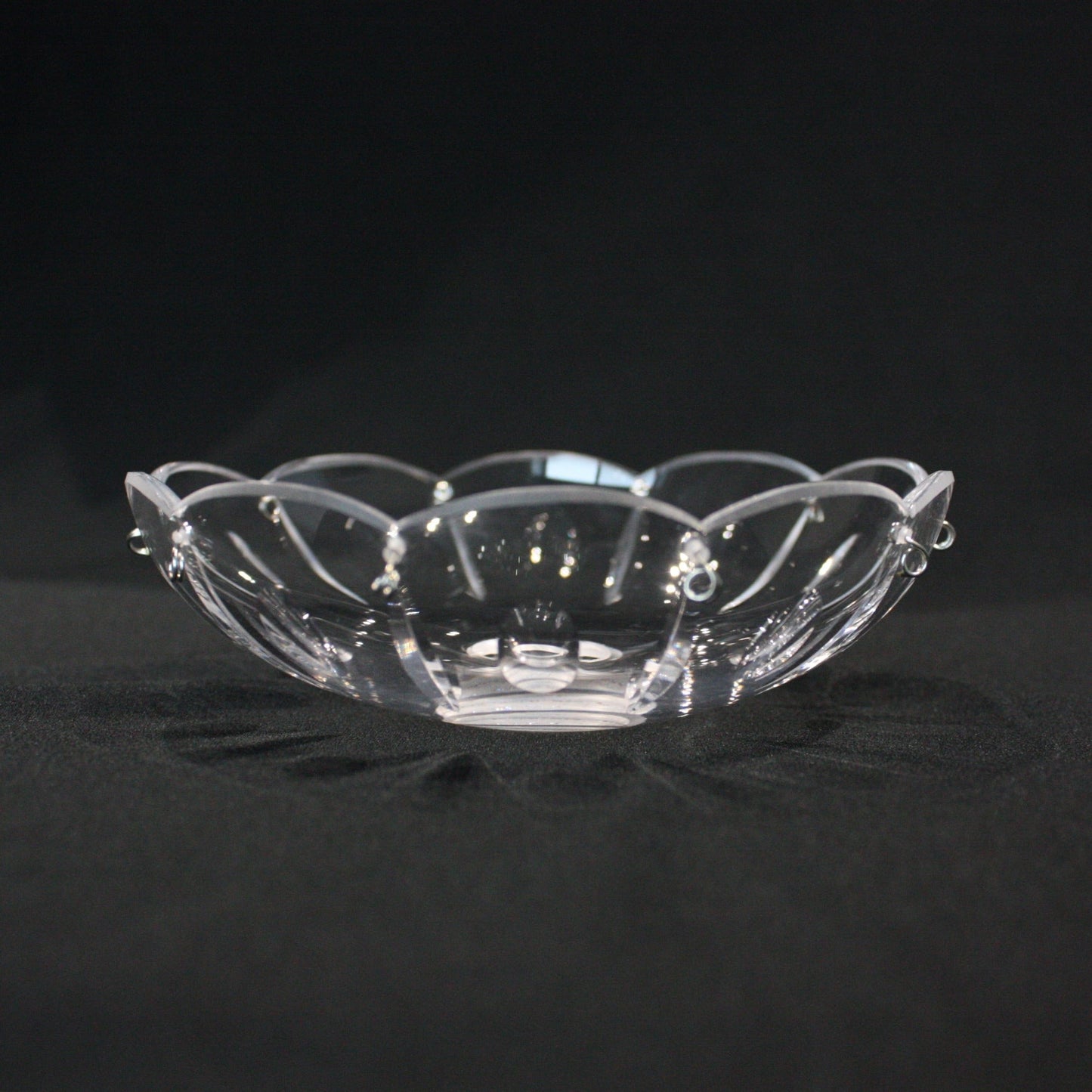 14" 28 Pin Olive & Mitre Cut Czech Crystal Bowl