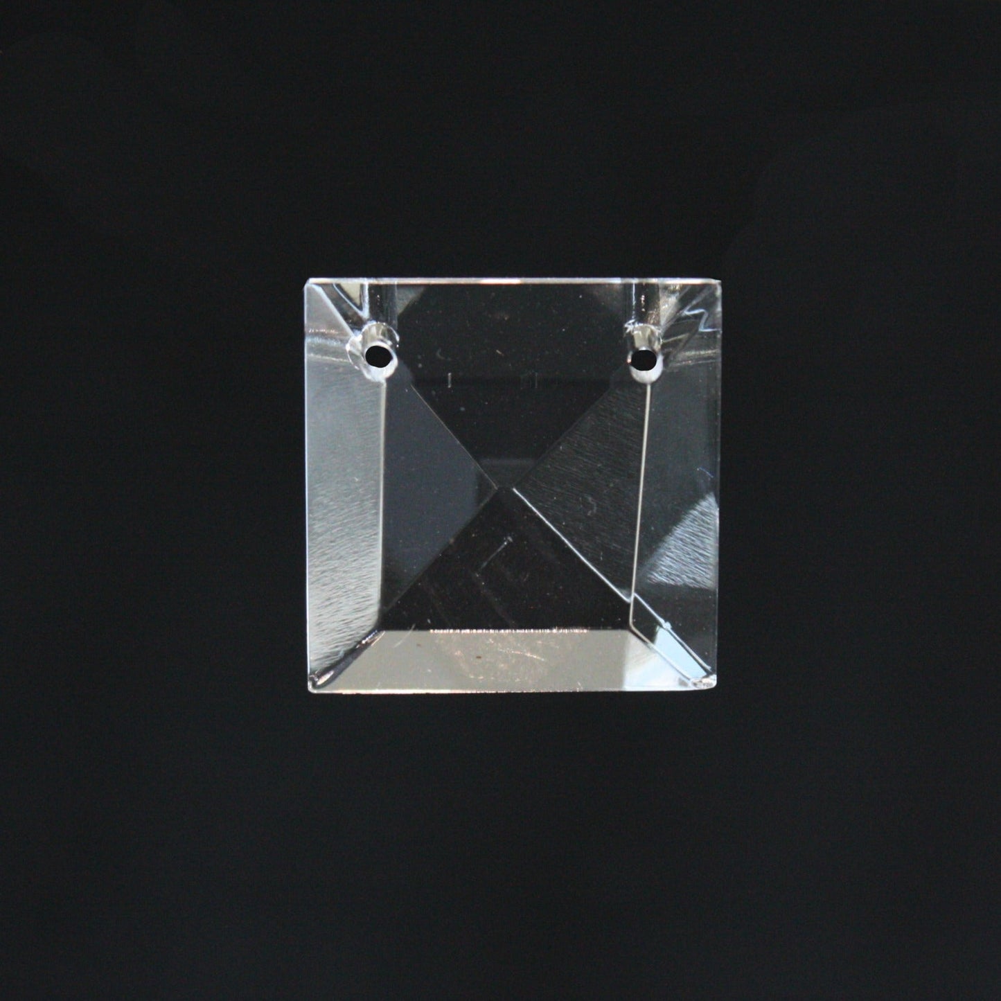 Clear Half Cut 2-Hole Square, Top Holes