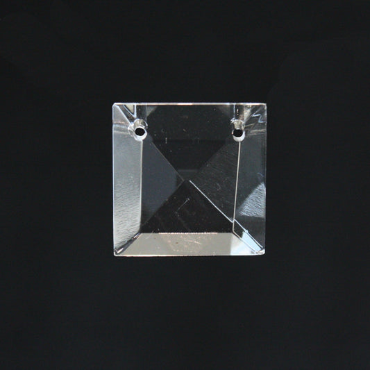 Clear Half Cut 2-Hole Square, Top Holes