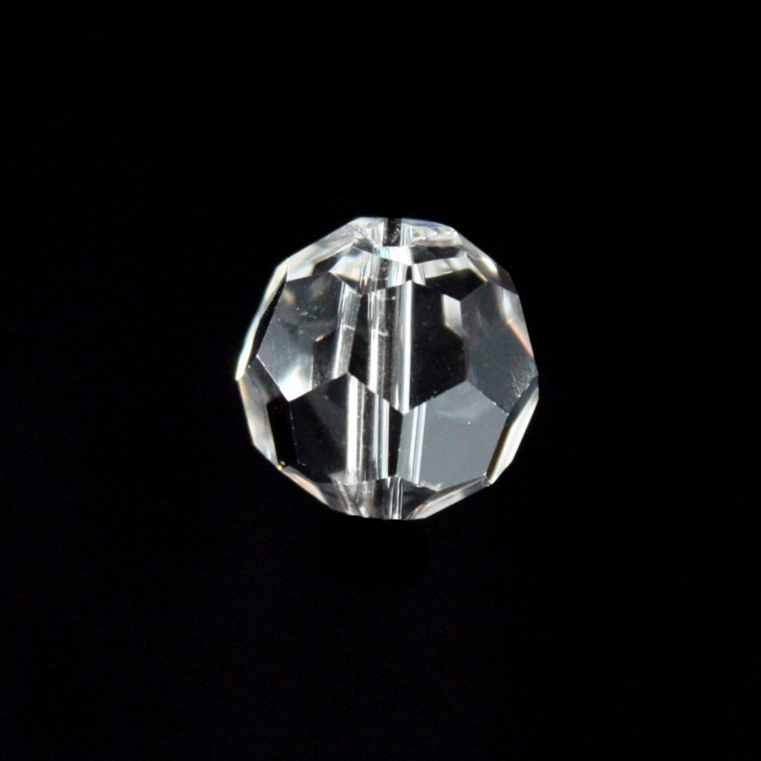 Clear Large Cut Faceted Round Bead