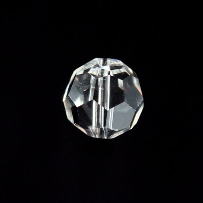 Clear Large Cut Faceted Round Bead