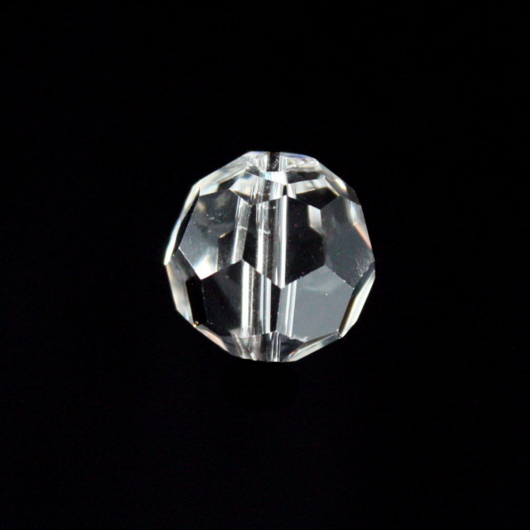 Clear Large Cut Faceted Round Bead (Blemished)