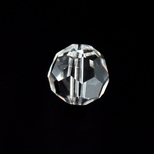 Clear Large Cut Faceted Round Bead (Blemished)