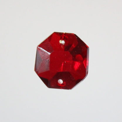 Colored 2-Hole Czech Crystal Octagon <br> (Various Sizes/Colors)