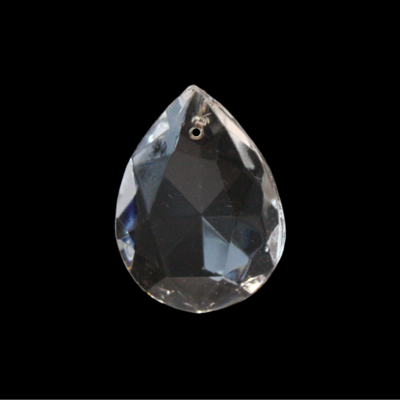 1-1/2" Czech Crystal Half Cut Teardrop w/ Top Bead (Blemished)