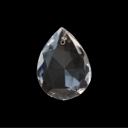 1-1/2" Czech Crystal Half Cut Teardrop w/ Top Bead (Blemished)
