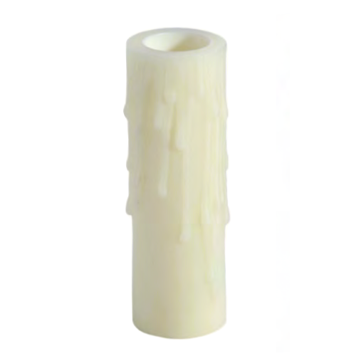 Ivory Resin Candle Cover w/ Drip, Candelabra Base