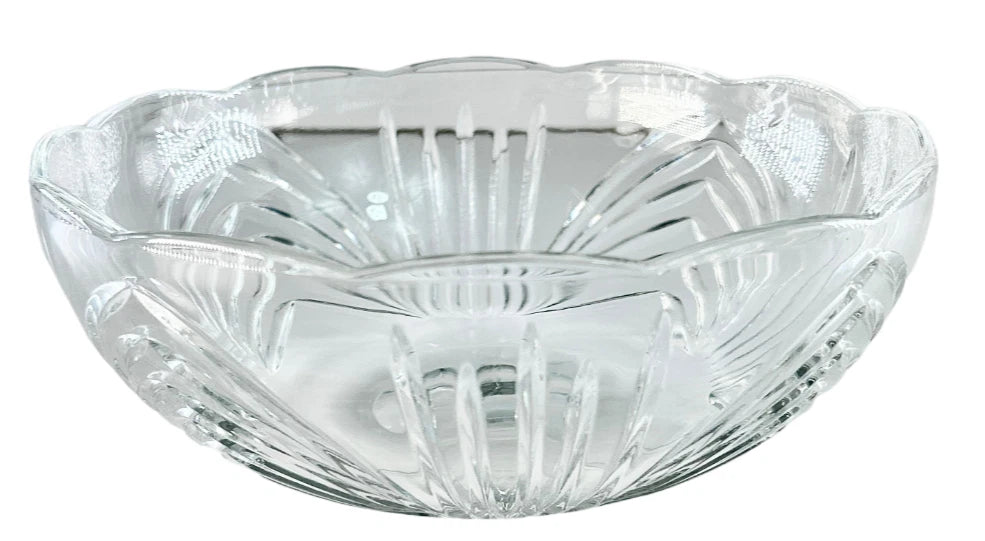 7.7" Cut Glass Fan Pattern Bowl
