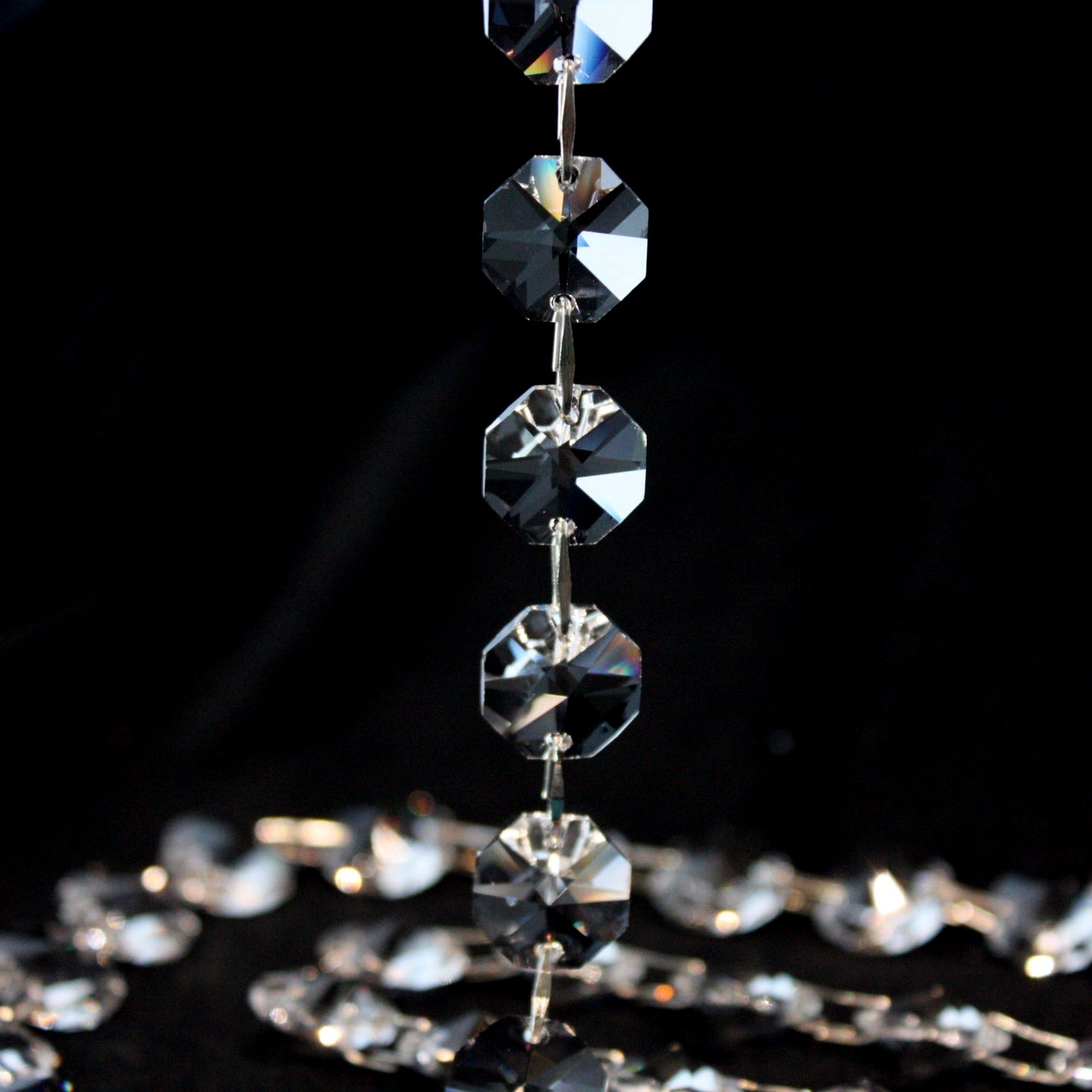 SWAROVSKI SPECTRA® 39" 14mm Crystal Octagon Chain, Chrome Diamond Clips