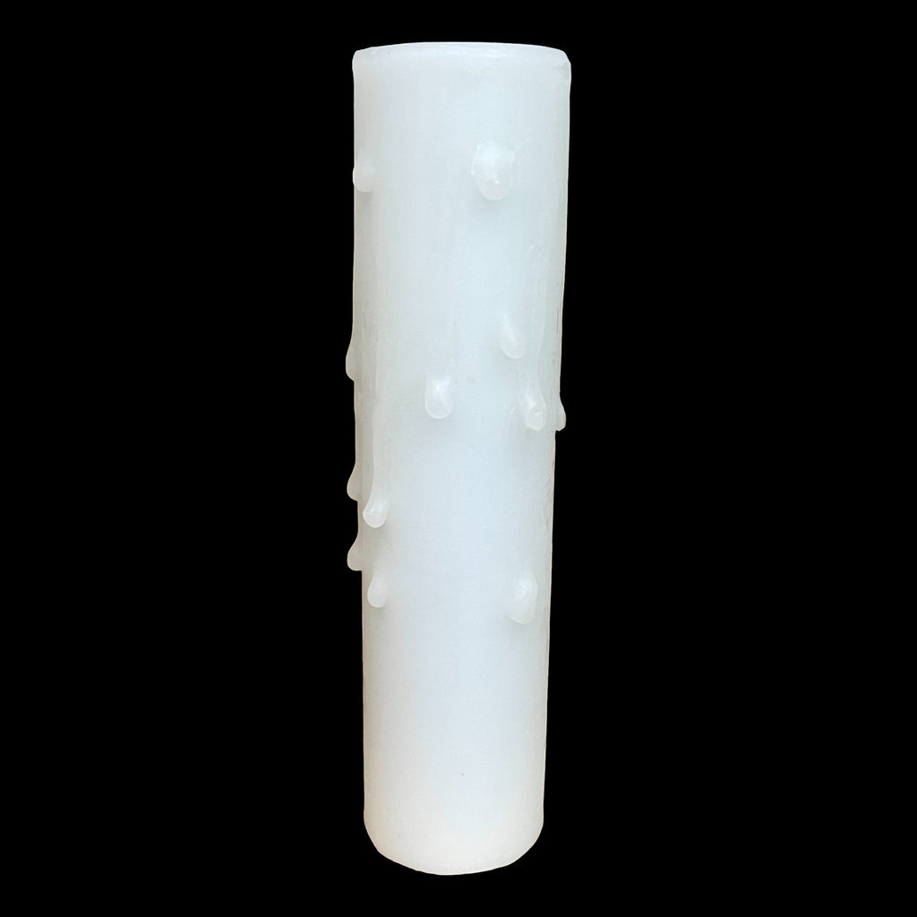 White Beeswax Candle Cover w/ Drip, European Base