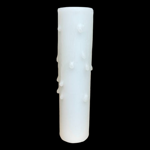 White Beeswax Candle Cover w/ Drip, European Base