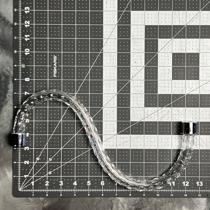 Czech Crystal Cut S Arm, Large Chrome Ferrules